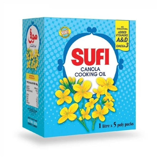 Sufi Canola cooking oil 1liter *5 poly bag